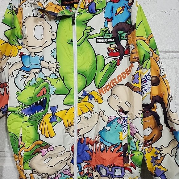 Members Only Vintage Large Nickelodeon Rugrats Printed Windbreaker Jacket Y2K - Picture 3 of 10
